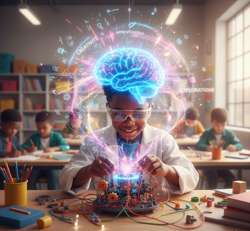 Enfants développant les compétences essentielles du futur au complexe scolaire Les Petits Savants.